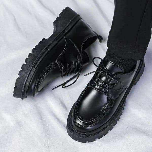 Thick Sole Formal Black Men Leather Shoes y ner Platform Casual Wedding Dress Oxfords Work 251111