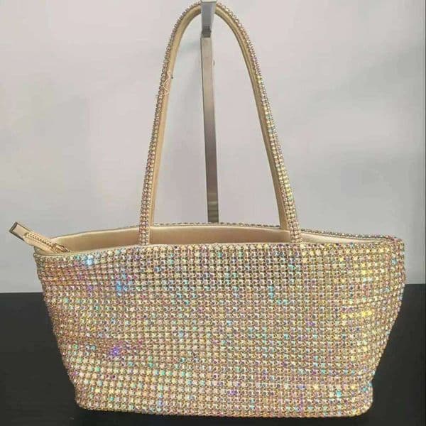 2025 Rhinestone Bucket Women Luxury Diamond Tote Handbags Glittering Bridal Large Purse For Wedding Party Bag
