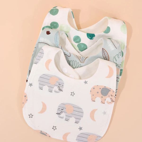 3PCS Baby Feeding Drool Bib Cotton Infants Saliva Towel Soft Burp Cloth For born Toddler Kids Boys Girls Bibs 251107BJ