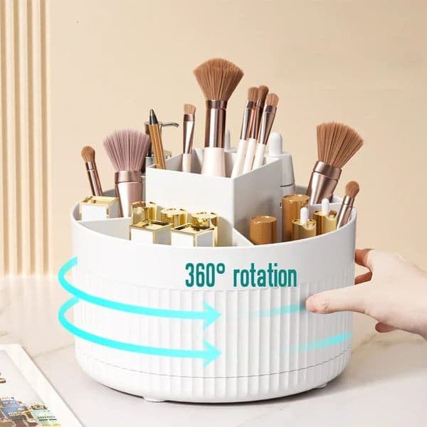 360 Rotating makeup Storage Box Desktop Makeup Organizer Cosmetic Brush Holder Lipstick Eyebrow Pencil Holder Jewelry Container 251111