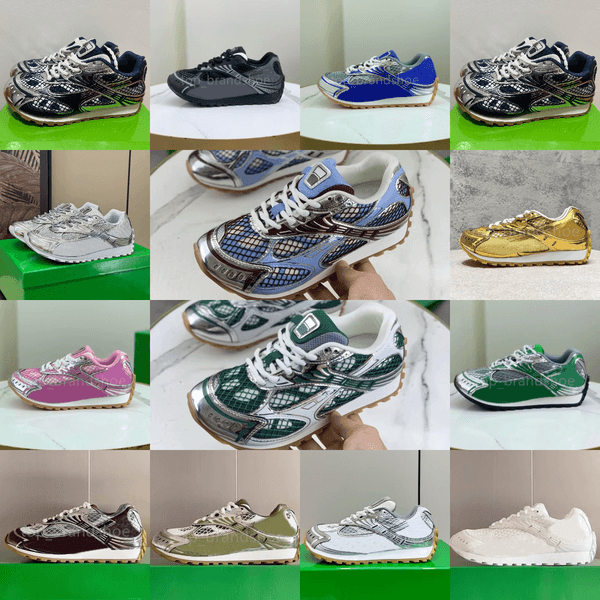 size 35-47 Designer gold Sneakers Casual Shoes Women Shoe Stylish Unique Fishnet Upper Men Vintage Versatile Lightweight Technical Mesh Runner Sneaker