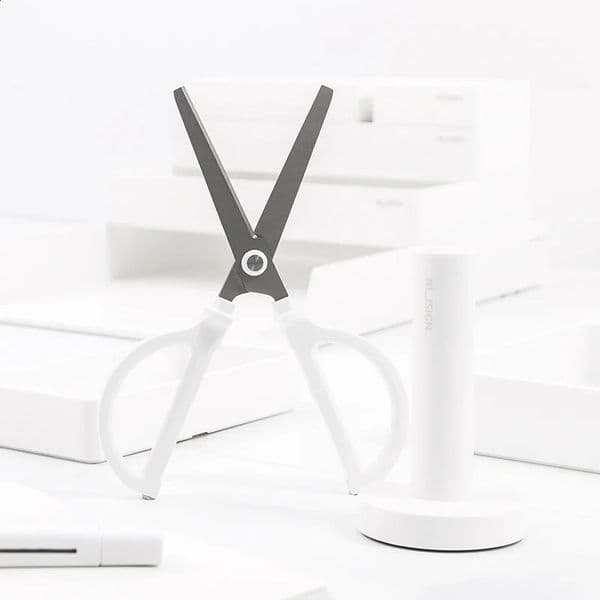 Deli 180mm Standing Anti Slip Scissors Plating Blade Anti Sticky Standable Scissors Sewing Tool For Office School Supplies 250411