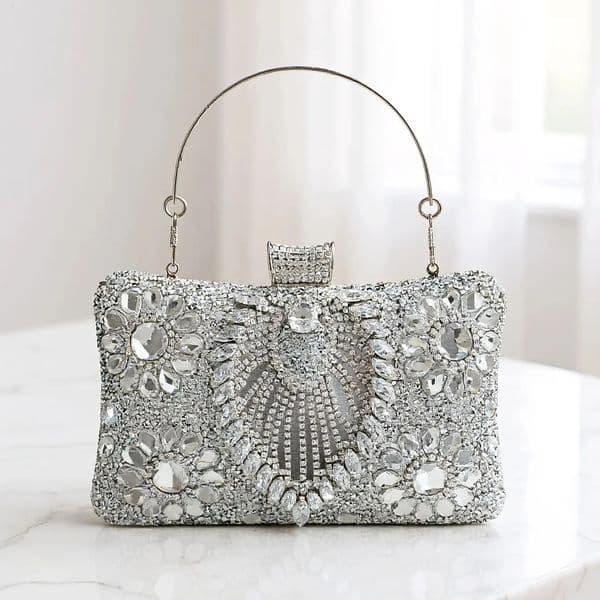 Acrylic Flower One Side Glitter Tassel Women Evening Bags Diamonds Small Day Clutch Chain Shoulder Handbags For Party 251111