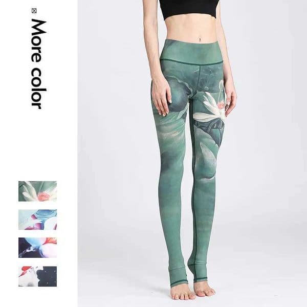 Cloud Hide Pants Women High Waist Trainer Sports Leggings Long Tights Floral Push Up Running Trouser Workout Tummy Control C251111