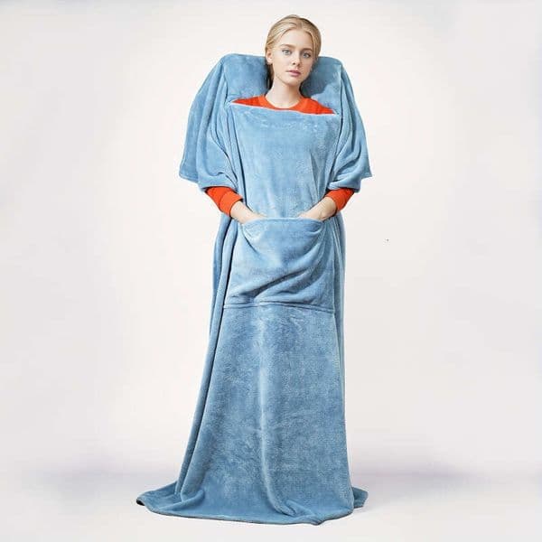 Throe Blanket Best Blanket Amazon Blanket Model I Cross Border Trade Soft Comfortable Blue Flannel Blanket With Pillow Multiple Colors
