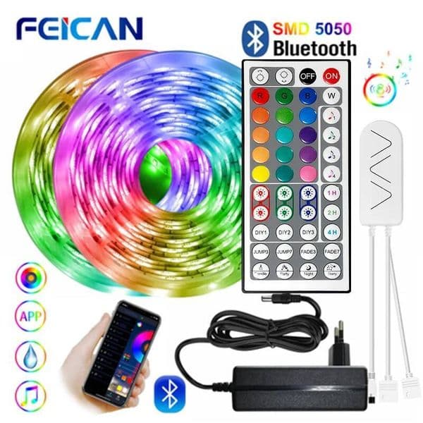 Christmas RGB Led Strip Light 12V SMD5050 5M 10M 15M 20M Smart Bluetooth Flexible Tape Lamp Remote Control Holiday Decoration ddmytues