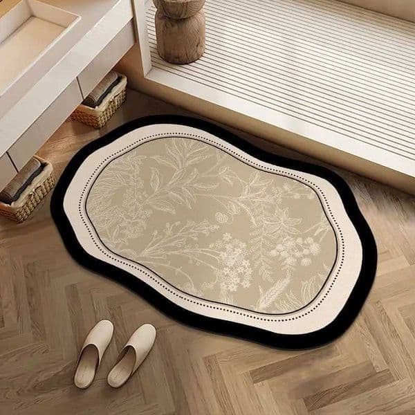 Designer Retro style special-shaped diatom mud bathroom floor mat water absorption non-slip and quick-drying toilet toilet door matXJ251111