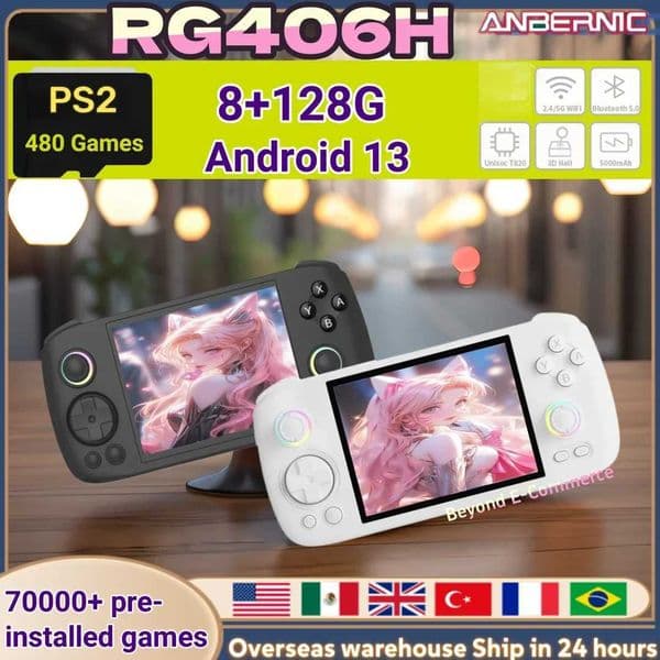 ANBERNIC RG 406H Retro Game Console Android13 Unisoc T820 64-bit Game Player 40Touch Screen 3D Hall joystick Video Game RG406HM251111