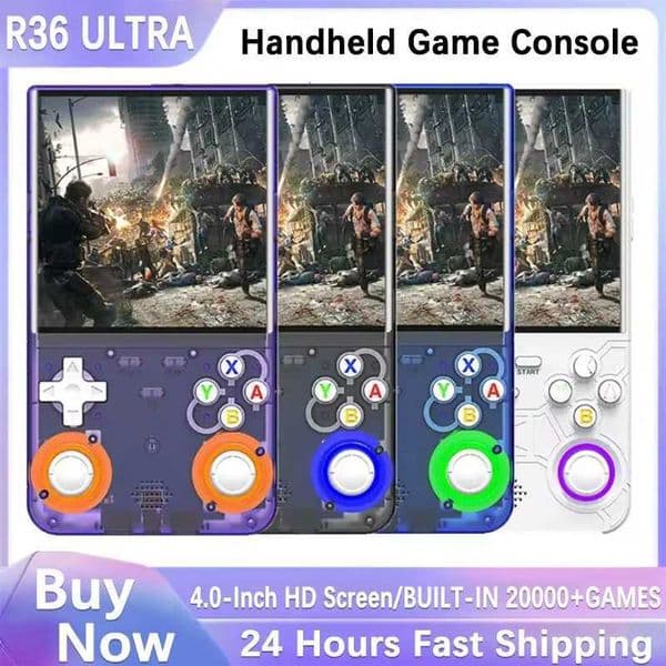 R36 Ultra Console Handheld Game Players 4 Inch Screen Open Source Console Retro Pocket Video Player 128G 20000 GamesM251111