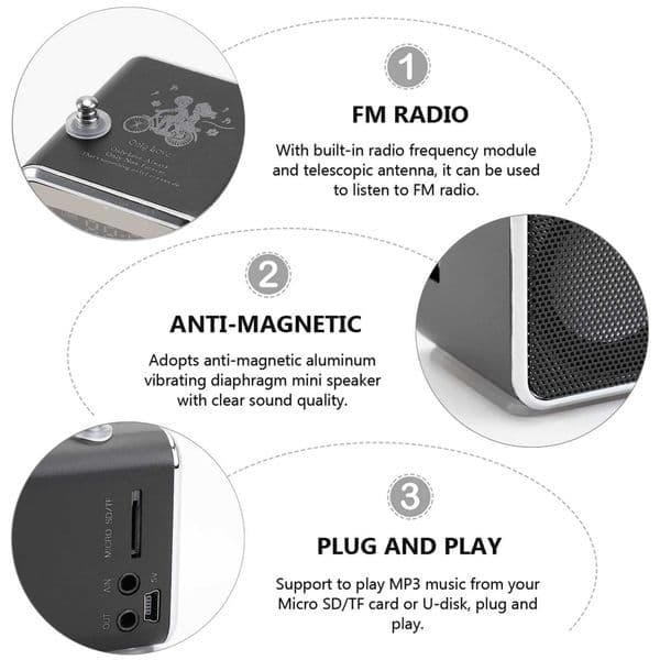 Mini Digital Portable Music Mp3 Mp4 Player Black Support Micro USB Disk Fm Radio LED Display Flashing Light Portable K251110
