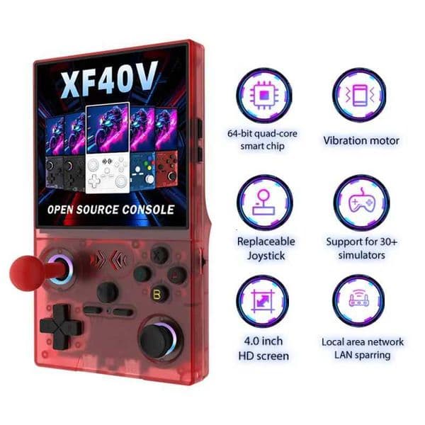 Open Source XF40V Retro Handheld Game Console 40 Inch 720x720 I Screen Portable Hand Held Retro Video Gaming PlayerM251111