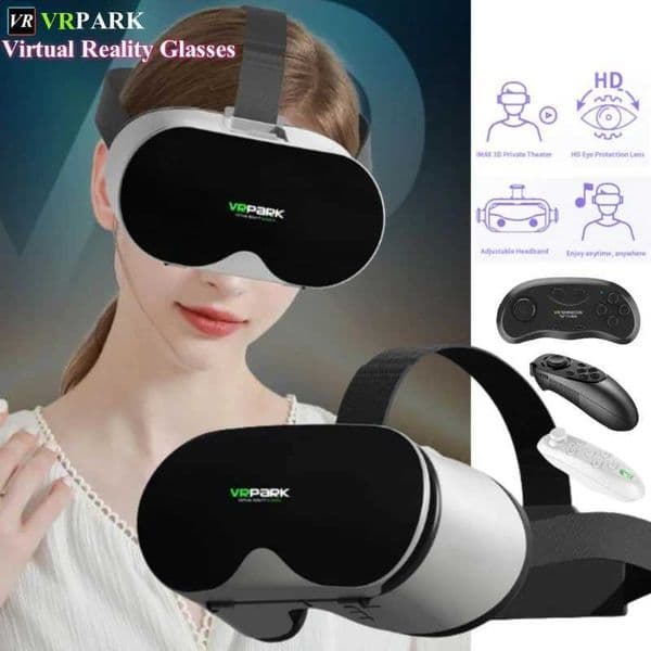 V10 4K Virtual Reality VR Glasses 3D Glasses Google Cardboard Box Helmet Suitable for iOS Android Phone 4-6.7 Supports Joystick M250411