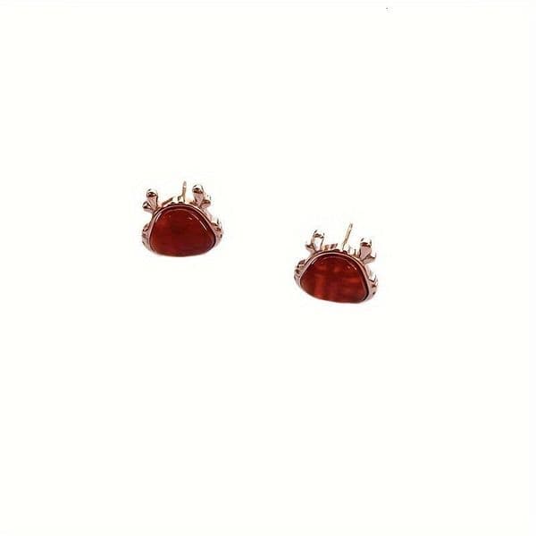Fashion agate stud women, New Year zodiac lucky dragon rose gold earrings jewelry, handmade exquisite birthstone infinity rings for tail casual shopping