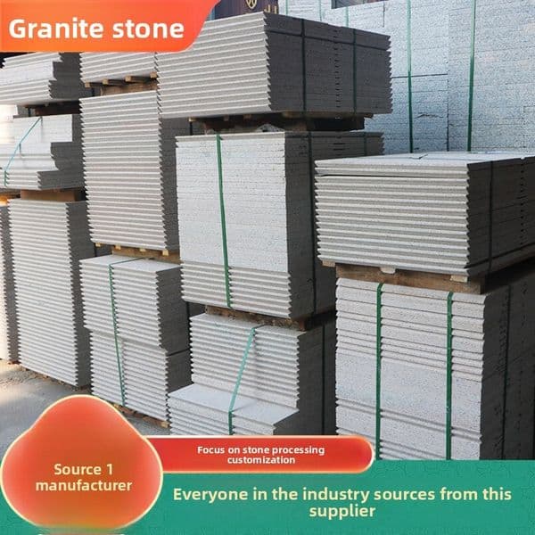 Natural Granite Material Sesame White Fire-Burned Slab Yellow Rust Lychee Surface Marble Floor Tile Curbstone Flat Side Stone