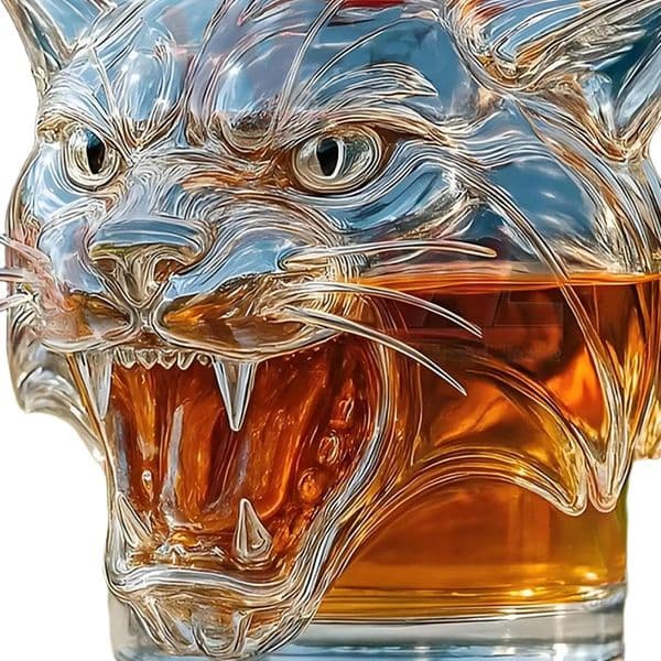 Whiskey Glass Decanter Tiger Head Shaped Drink Container Unique Liquor Bar And Party Decoration For Spirit Wine Bourbon 251106BJ