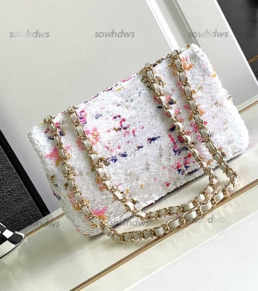 Shoulder Bags New Designer 24C Bag Sequins Small Flap Bag 10A Top Quality Womens Luxury Genuine Leather Crossbody Bag Chain Shoulder Bag C Bag Flap Bag 21cm Evening Bag