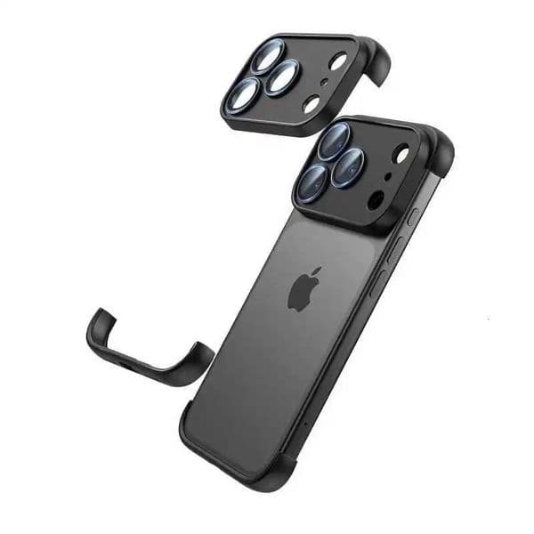 Frameless Silicone Bumper with Lens Protector Case for IPhone 17 Air 14 13 12 15 16 Pro Max Plus 17Pro 16Pro IPones Corner Cover