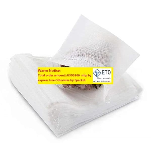 100Pcs Disposable Tea Filter Bags Coffee Tools Non-Woven Empty Strainers With String Filters Bag for Loose Leaf ZZ