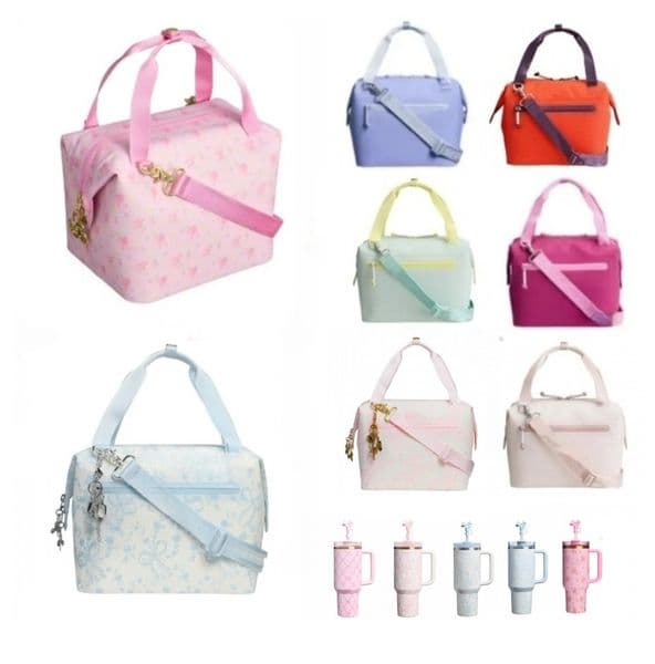 2026 New US Warehouse Bags And Lunch Boxes All Day Julienne Mini Soft 10-Can Travel Cooler Bag Holiday Christmas Gifts Coquette Bow Chantilly Box Free Shipping