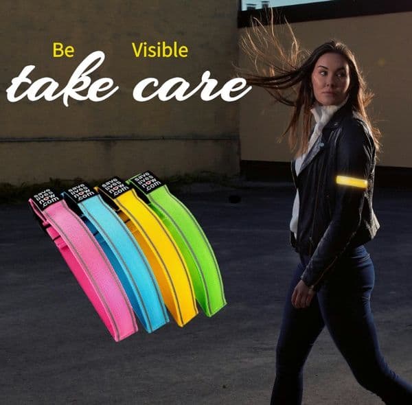 COMMIX -- 4 pack-MIX Colors,Dog Safety, Night Walk, Glowing Dog Collar, Pet Visibility, Pet Accessories,Safety Visibility, Night Running, Reflective Gear, Anti-Lost Device