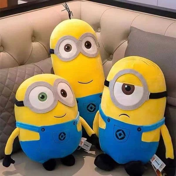 Cute Minions Movie Characters Yellow Plush Toys Bob Stuart In Jeans Soft Dolls Toys Hobbies Christmas Birthday Gift 1pcs L251110IJ8M