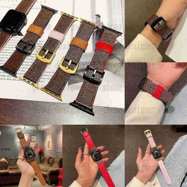 Smart Straps designer Designer Watch Luxury Bands Flower Leather Watchs Strap Wristband for Apple Iwatch 8 7 6 5 4 SE Classic Watchband G231086PE-3 G8JW 6KPD