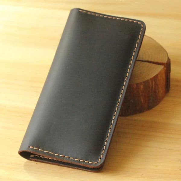 Handmade Vintage Crazy horse Genuine Leather Wallet men Leather long wallet clutch bag male purse money clips money bag 251111
