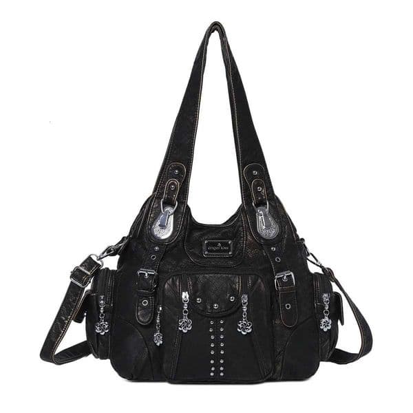 Angelkiss Women Bag Large Handbags Satchel Top-handle PU Shoulder Bag Vintage Dumpling Pack Multi-pockets Shoulder Bags PurseW251111
