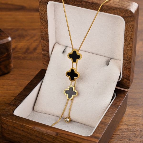 New Small Flower Stainless Steel Necklace Charm Girl Tassel Set With Small Diamonds Clavicle Chain Accessories Boutique Gift Necklace Exquisite Versatile