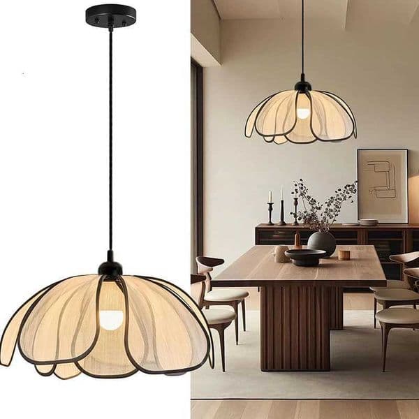 Nordic Modern Retro Chandelier LED Hand-woven Lotus 3 color French Cream Pendant Lamps Bedroom Living Room Lighting Fixtures X251112