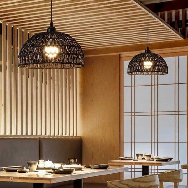 New Bohemia Rattan Pendant Light Countryside Restaurant Bedroom E27 Japanese Style Retro Decorative Light Hemp Rope Hand Woven X251112