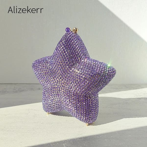 Alizekerr Star Shaped Crystal Evening Bags Women Boutique Gorgeous Sparkling Rhinestone Mini Metal Clutch Purses Wedding Party 251106