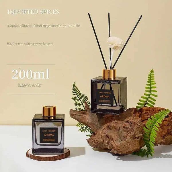 Large-capacity square bottle 200 ML non-flaming aromatherapy vine stick diffuser - Lavender essential oil deodorizer air freshen X251112