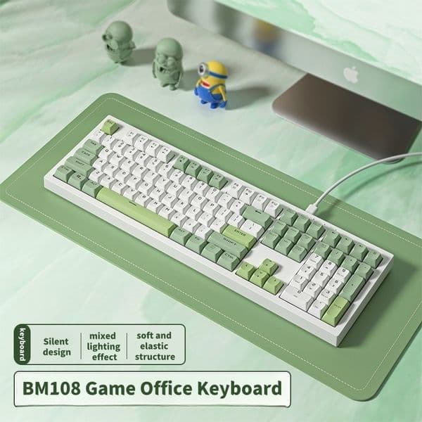 BM108 mechanical feel keyboard with high-value mixed-optical e-sports game office mute film keyboard