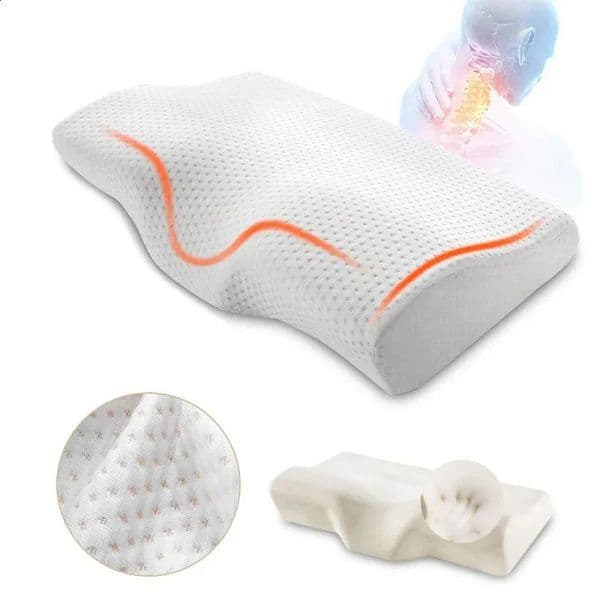 1 pc Memory Foam Bed Orthopedic Pillow Neck Protection Slow Rebound Memory Pillow Butterfly Shaped Health Cervical Neck 250409