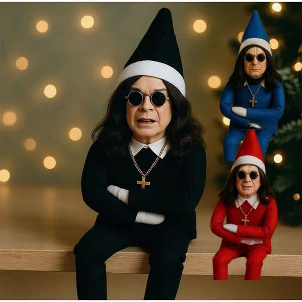 Christmas Elf Home Decor Godfather Classic Sitted Posture Living Room Bedroom Ornament Christmas Desktop Desk Accessory