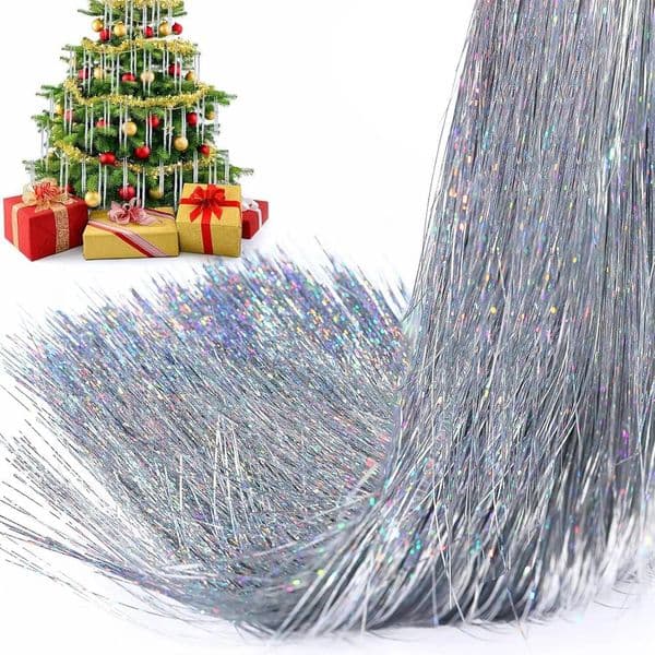 Christmas 3000 Strands Icicles Iridescent Tinsel Foil Fringe Garland for Xmas Tree Graduation Party Supplies Holiday Decor ddmytues