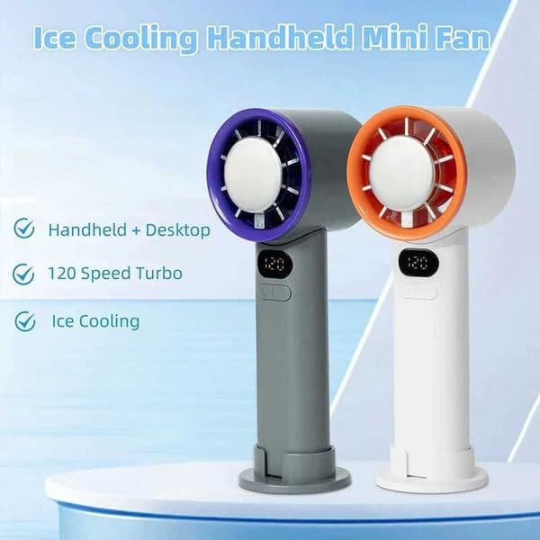New Style Mini Handheld Fan 120 Speed Portable Fan Ice Handheld Fan Rechargeable Fan Fashionable Personal Fan Fast Cooling X250412