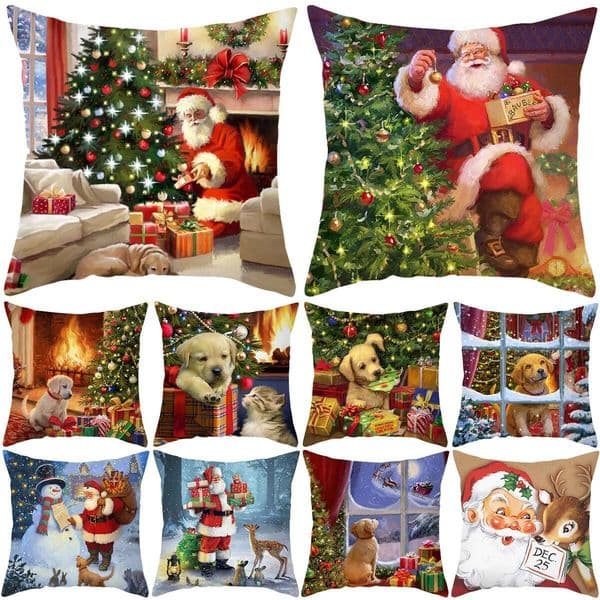 Christmas Cushion Cover Xmas Decorations For Home 2025 Merry Ornament Pillowcase Natal Navidad New Year 2026 Gifts ddmytues