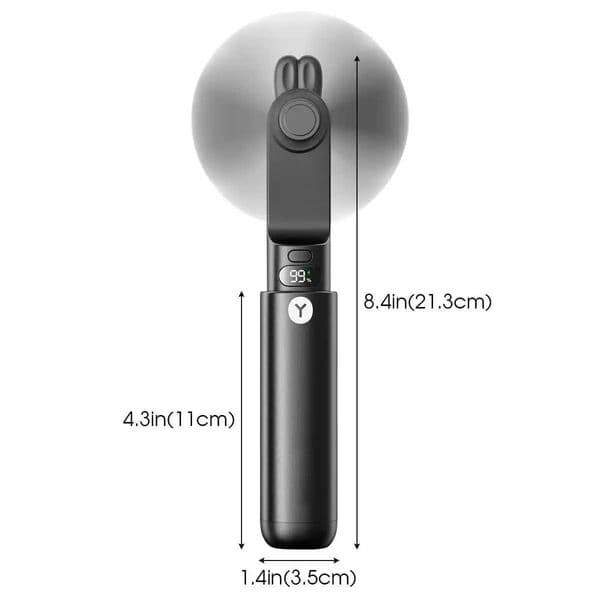 Portable fan mini cute handheld fan LED display screen USB 2000mAh charging handheld small pocket fan with power pack function X2504121