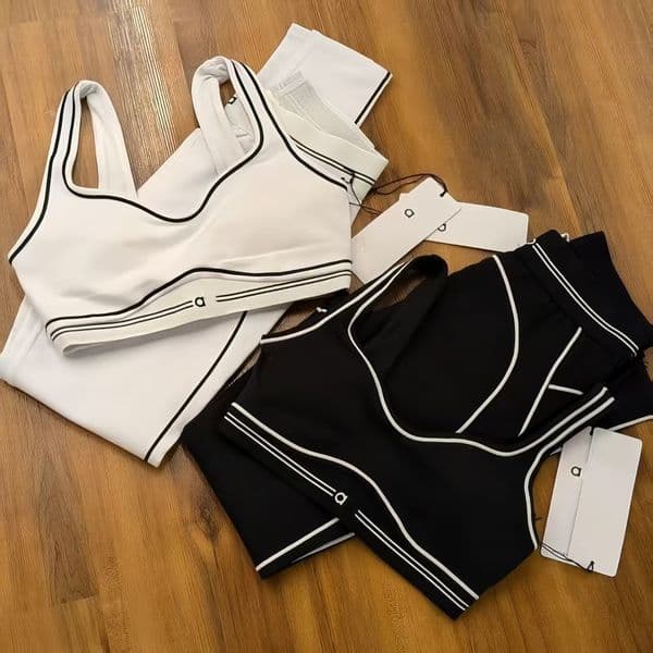 aloWomens Yoga Sets Long Clothes Sleeves Jacket Outfit Solid Color Nude Shaping Waist Fitness Jogging Sportswear Activewear Leggings Workout Sports Clothes