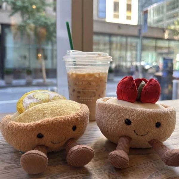 2026 Christmas Gift Cute Fun Cake Lemon Tart Smiley Face Plush Toy Fun Doll Cute Gift Dessert Doll Black Friday Big Sale