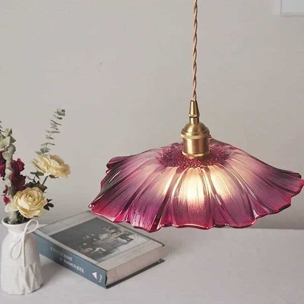Vintage Pendant Lights Flower Glass Hanging Lamps Home Decoration Lighting Living Room Bedroom Bedside Light Fixture Indoor Shop X2511121