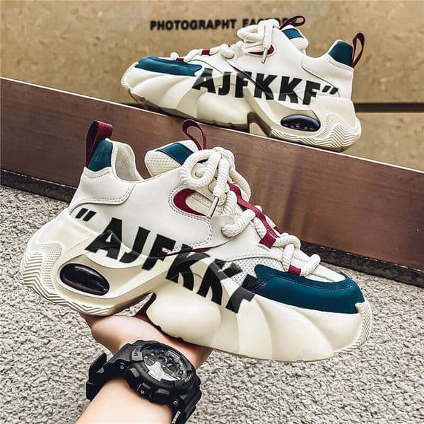 Free shipping new European Men's Autumn Youth Brand High-End Cushion Height-Increasing Street Style Dad Casual Sports Trendy Shoes