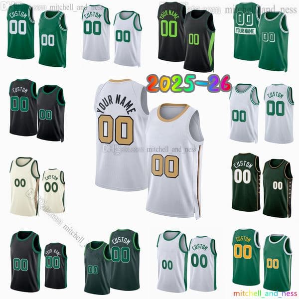 0 Jayson Tatum New City Basketball Jersey 7 Jaylen Brown 9 Derrick White Holiday Pritchard Queta Hauser Garza Scheierman Bird Pierce Custom Printed Jerseys Shorts