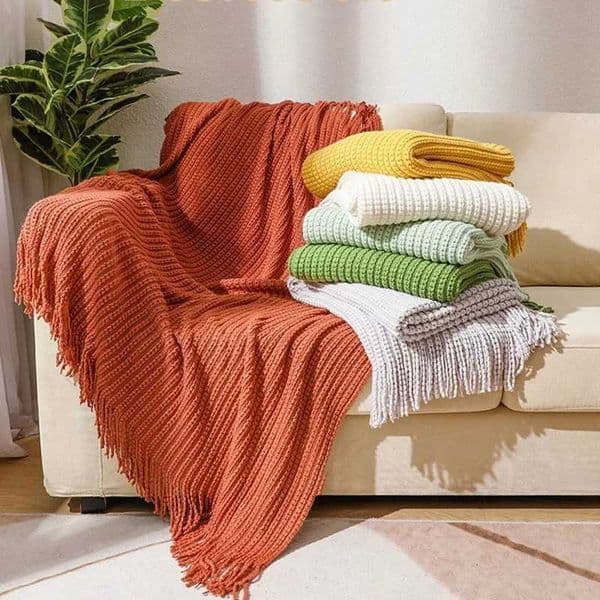Nordic Throw Blankets Luxury Home Decoration Sofa Cover Knitted Bedspread Office Nap Shawl Blanket Boho Bedroom Bed End Towel Y251112