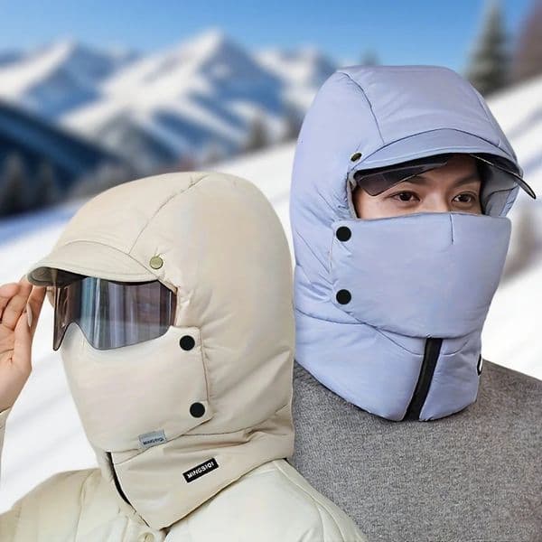 Winter Ski Balaclava with Glasses Thicken Thermal Windproof Cold Proof Full Head Cover Warm Earmuff Motorcycle Riding Face Mask 251110