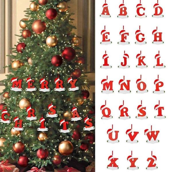 Christmas Decoration Letters,26 Letters Pendant For Tree Decor,DIY Name Ornament Personalize ddmytues