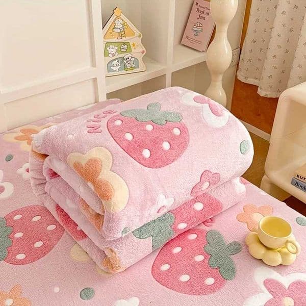 1 piece floral print soft flannel blanket suitable for use on beds sofassuitable for all seasons Y251112