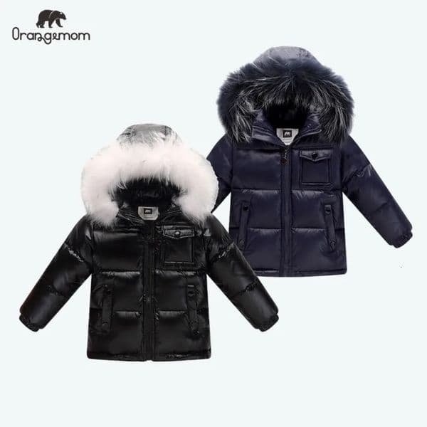 Black Winter Jacket Parka For Boys Winter Coat 90 Down Girls Jackets Childrens Clothing Snow Wear Kids Outerwear Boy Clothes 251111